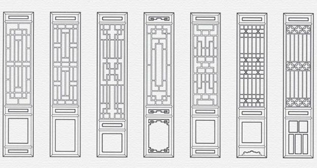 和龙常用中式仿古花窗图案隔断设计图